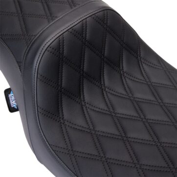 Seat Predator 2-Up Vinyl Dbl Diamond Blk Stitch FLH 2008-23 - Bild 2