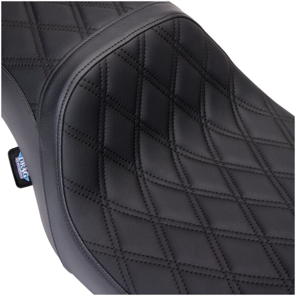 Seat Predator 2-Up Vinyl Dbl Diamond Blk Stitch FLH 2008-23 - Bild 2
