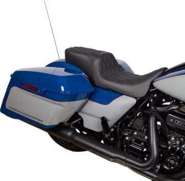Seat Predator 2-Up Vinyl Dbl Diamond Blk Stitch FLH 2008-23 - Bild 3