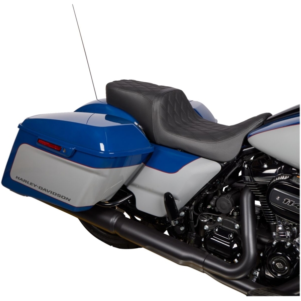 Seat Predator 2-Up Vinyl Dbl Diamond Blk Stitch FLH 2008-23 - Bild 3
