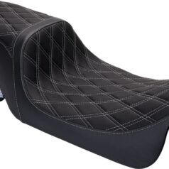Seat Predator 2-Up Vinyl Dbl Diamond Slvr Stitch FLH 2008-23