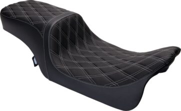Seat Predator 2-Up Vinyl Dbl Diamond Slvr Stitch FLH 2008-23