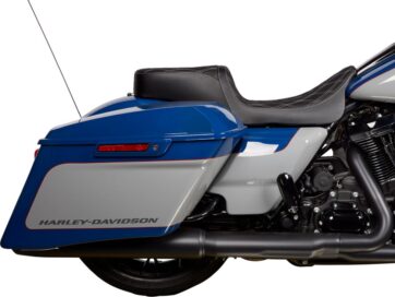 Seat Predator 2-Up Vinyl Dbl Diamond Slvr Stitch FLH 2008-23 - Bild 3