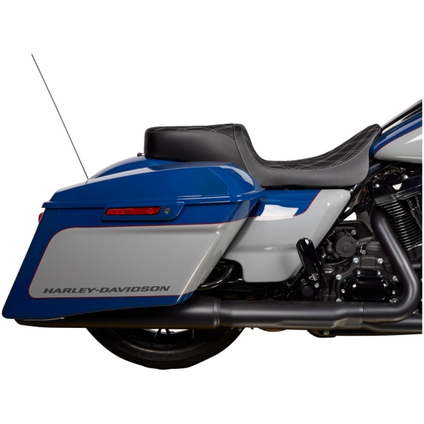 Seat Predator 2-Up Vinyl Dbl Diamond Slvr Stitch FLH 2008-23 - Bild 3