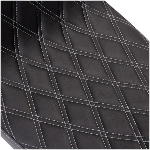 Seat Predator 2-Up Vinyl Dbl Diamond Slvr Stitch FLH 2008-23 - Bild 4
