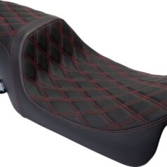 Seat Predator 2-Up Vinyl Dbl Diamond Red Stitch FLH 2008-23