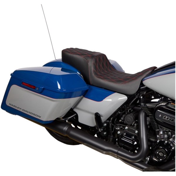 Seat Predator 2-Up Vinyl Dbl Diamond Red Stitch FLH 2008-23 - Bild 3