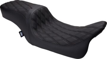 Seat Predator 2up w/backrest option Blk DD vinyl FLH 08-23