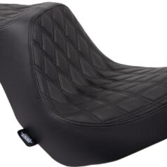 Predator III Seat - Double Diamond - Black w/ Black Stitching - Softail 18+