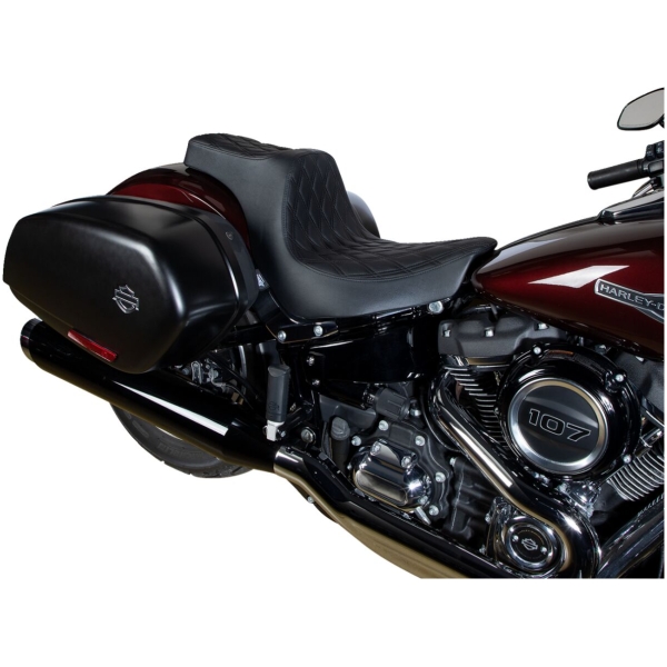 Predator III Seat - Double Diamond - Black w/ Black Stitching - Softail 18+ - Bild 2