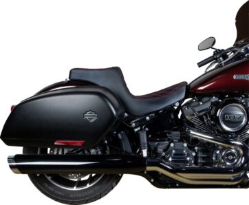 Predator III Seat - Double Diamond - Black w/ Red Stitching - Softail 18+ - Bild 3