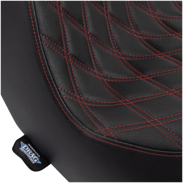 Predator III Seat - Double Diamond - Black w/ Red Stitching - Softail 18+ - Bild 4