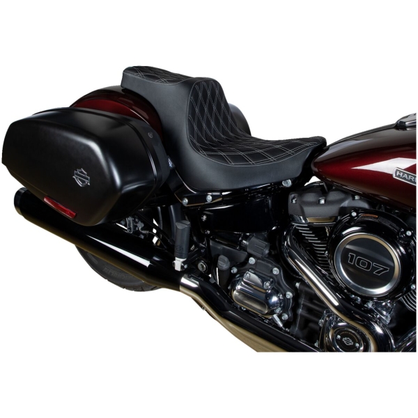 Predator III Seat - Double Diamond - Black w/ Silver Stitching - Softail 18+ - Bild 2