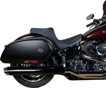Predator III Seat - Double Diamond - Black w/ Silver Stitching - Softail 18+ - Bild 3