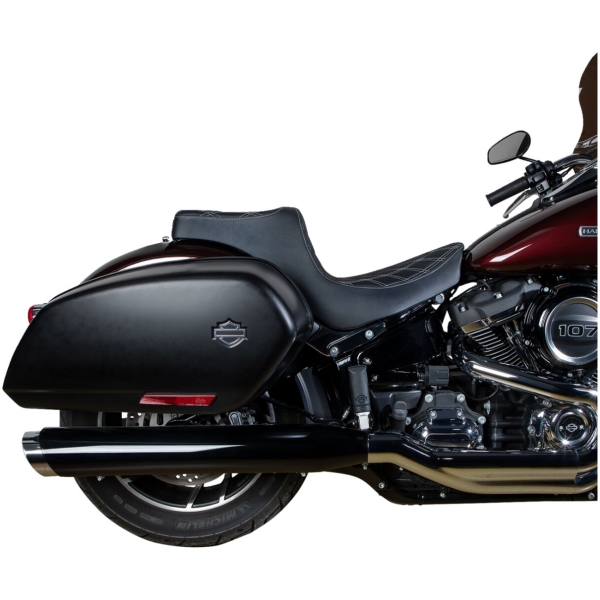 Predator III Seat - Double Diamond - Black w/ Silver Stitching - Softail 18+ - Bild 3