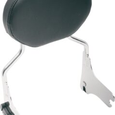 PAD OVAL SISSY BAR PADS REAR BACKREST LEATHER BLACK