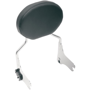 PAD OVAL SISSY BAR PADS REAR BACKREST LEATHER BLACK
