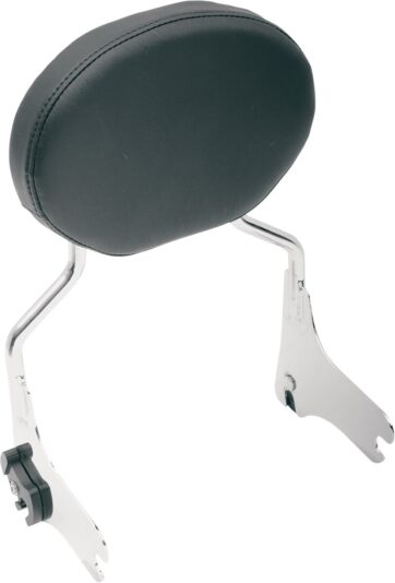 PAD OVAL SISSY BAR PADS REAR BACKREST LEATHER BLACK
