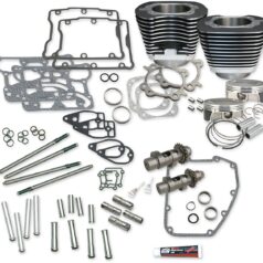 106" BIG BORE HOT SET UP KIT WITHOUT CYLINDER HEADS WRINKLE BLACK