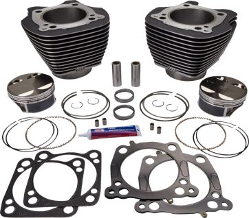 CYLINDER KIT 128" BIG BORE W/HIGHLIGHTED FINS BLACK
