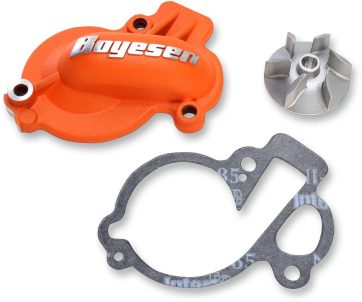 WATER PUMP COVER & IMPELLER KIT SUPERCOOLER ALUMINUM ORANGE