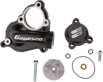 WATER PUMP COVER & IMPELLER KIT SUPERCOOLER ALUMINUM BLACK