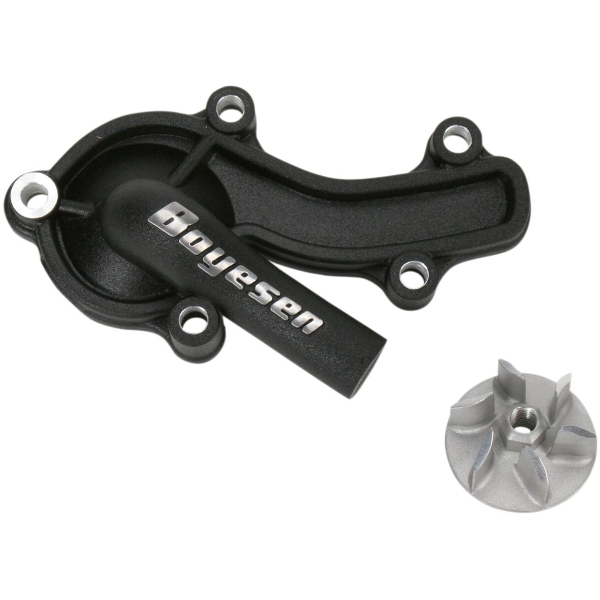 WATER PUMP COVER & IMPELLER KIT SUPERCOOLER ALUMINUM BLACK