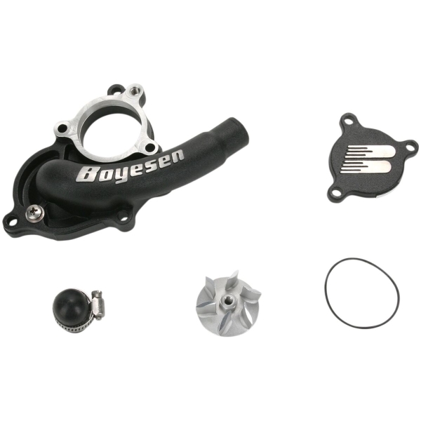 WATER PUMP COVER & IMPELLER KIT SUPERCOOLER ALUMINUM BLACK