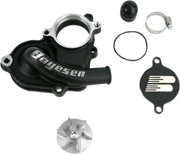 WATER PUMP COVER & IMPELLER KIT SUPERCOOLER ALUMINUM BLACK
