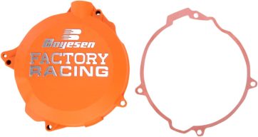 CLUTCH COVER FACTORY RACING  ALUMINUM REPLACEMENT POWDER-COATED ORANGE