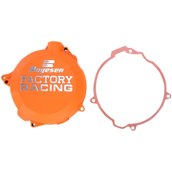 CLUTCH COVER FACTORY RACING  ALUMINUM REPLACEMENT POWDER-COATED ORANGE