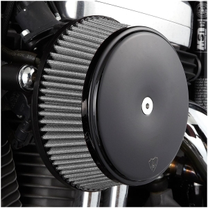 AIR FILTER KIT BIG SUCKER STAGE 1 SMOOTH WITH SYNTHETIC AIR FILTER WITH BLACK STEEL COVER