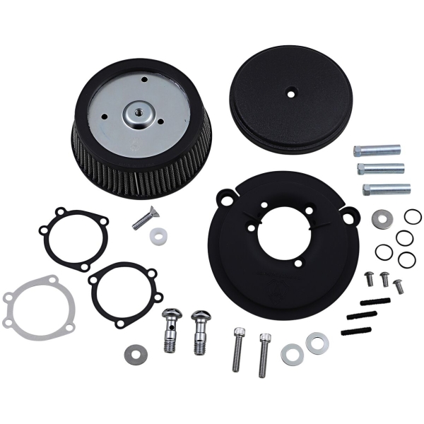 AIR FILTER KIT BIG SUCKER STAGE 1 SMOOTH WITH SYNTHETIC AIR FILTER WITH BLACK STEEL COVER - Bild 3
