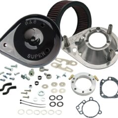 AIR CLEANER KIT CLASSIC TEARDROP FOR STOCK CARB/EFI BLACK