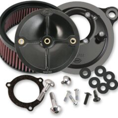AIR CLEANER KITS STEALTH W/O COVER FOR 66MM THROTTLE HOG BODIES BLACK