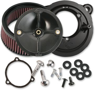 AIR CLEANER KITS STEALTH W/O COVER FOR 58MM THROTTLE HOG BODIES BLACK