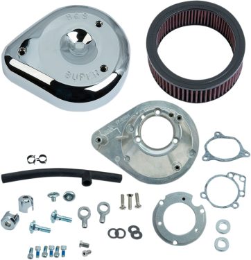 AIR CLEANER KIT CLASSIC TEARDROP STOCK BORE TBW CHROME