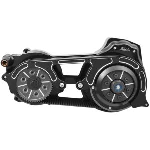 OPEN BELT DRIVE KIT 2'' WITH 1-PIECE MOTOR PLATE BLACK