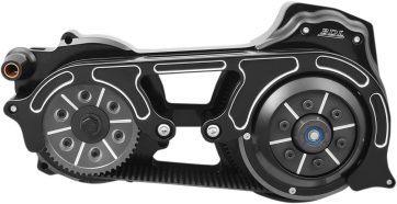 OPEN BELT DRIVE KIT 2'' WITH 1-PIECE MOTOR PLATE BLACK
