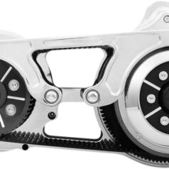 OPEN BELT DRIVE KIT 2'' WITH 1-PIECE MOTOR PLATE CHROME