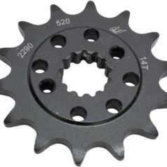 FRONT SPROCKET / 14 TEETH / 520 PITCH / STEEL / BLACK / GLOSS