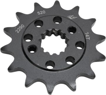 FRONT SPROCKET / 14 TEETH / 520 PITCH / STEEL / BLACK / GLOSS