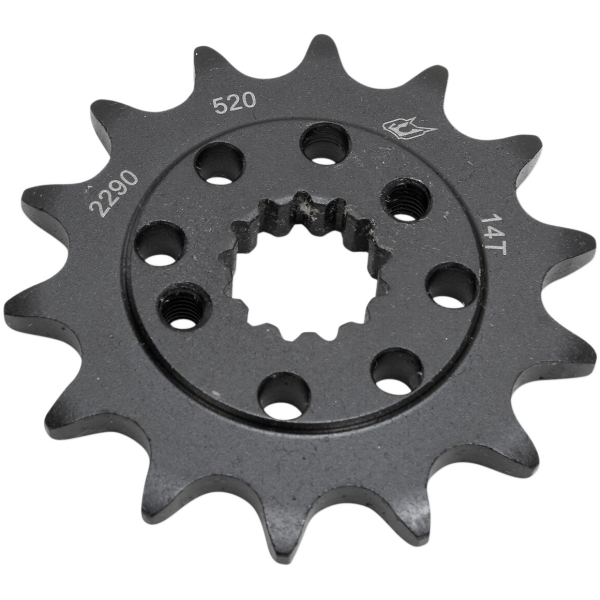 FRONT SPROCKET / 14 TEETH / 520 PITCH / STEEL / BLACK / GLOSS