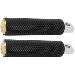 FOOTPEGS KNURLED FUSION BLACK BRASS ENDCAP