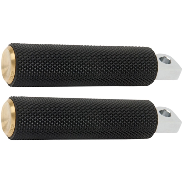 FOOTPEGS KNURLED FUSION BLACK BRASS ENDCAP