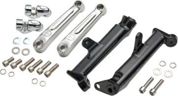 Frame Mounted Adjustable Highway Peg Mount - Chrome - Extended