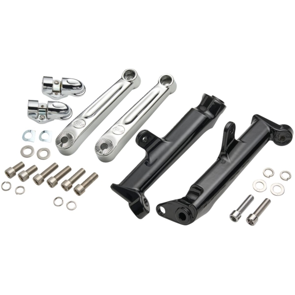 Frame Mounted Adjustable Highway Peg Mount - Chrome - Extended
