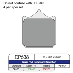 BRAKE PAD DP SINTERED REPLACEMENT STREET TOURING OFF-ROAD/ATV