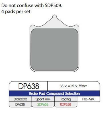 BRAKE PAD DP SINTERED REPLACEMENT STREET TOURING OFF-ROAD/ATV