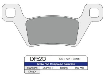 BRAKE PAD DP SINTERED REPLACEMENT STREET TOURING OFF-ROAD/ATV